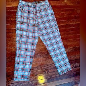 SHEIN Plaid Pants with drawstring